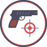 Shooting Flat Circle Icon vector