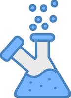 Flask Line Filled Blue Icon vector