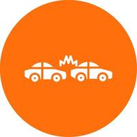 Car Crash Multi Color Circle Icon vector