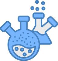 Flask Line Filled Blue Icon vector