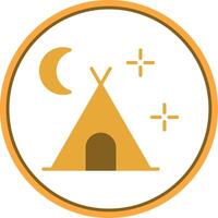 Camping Flat Circle Icon vector