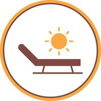 Sunbathing Flat Circle Icon vector