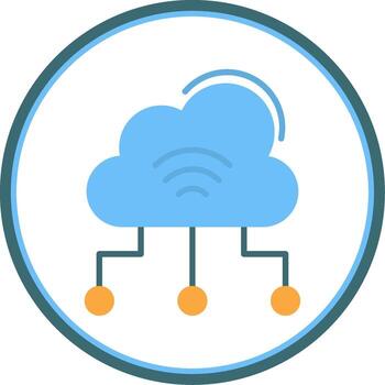 Cloud Computing Flat Circle Icon vector