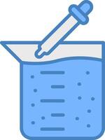 Beaker Line Filled Blue Icon vector