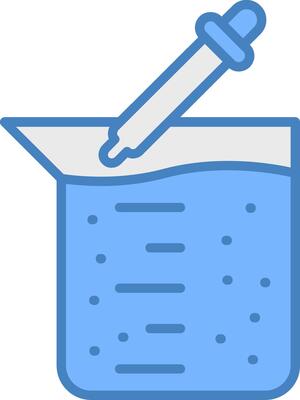 Beaker Line Filled Blue Icon