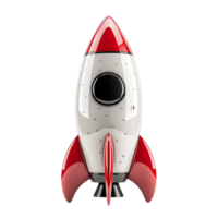 3d render rocket on isolated transparent background png