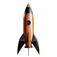 3d render rocket on isolated transparent background png