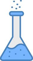 Flask Line Filled Blue Icon vector