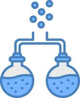 Flasks Line Filled Blue Icon vector