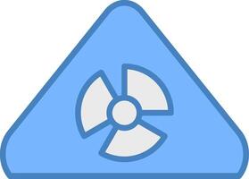 Radioactive Line Filled Blue Icon vector