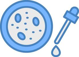 Petri Dish Line Filled Blue Icon vector