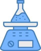 Scale Line Filled Blue Icon vector