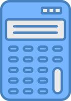 Scientific Calculator Line Filled Blue Icon vector