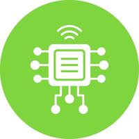 Computer Chip Multi Color Circle Icon vector