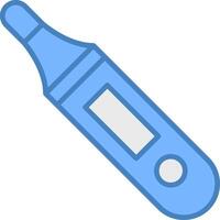 Thermometer Line Filled Blue Icon vector