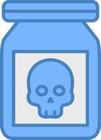 Chemical Line Filled Blue Icon vector