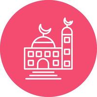 Mosque Multi Color Circle Icon vector