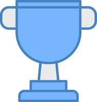 Trophy Line Filled Blue Icon vector