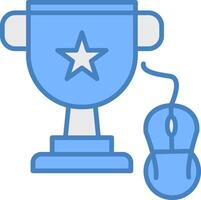 Trophy Line Filled Blue Icon vector