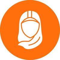 hijab multi color circulo icono vector