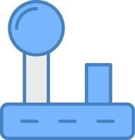 Joystick Line Filled Blue Icon vector