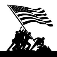 Black and White Illustration of the USA Flag vector