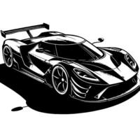 black and white illustration of a Hypercar Sports Car vector