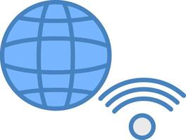 Internet Connection Line Filled Blue Icon vector