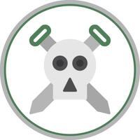 Skull Flat Circle Icon vector