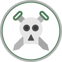 Skull Flat Circle Icon vector