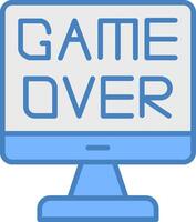 Game Over Line Filled Blue Icon vector