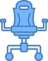 Gaming Chair Line Filled Blue Icon vector