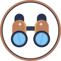 Binoculars Flat Circle Icon vector