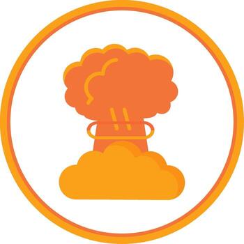 explosión plano circulo icono vector