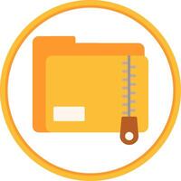 Zip Folder Flat Circle Icon vector