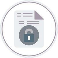 Unsecure File Flat Circle Icon vector