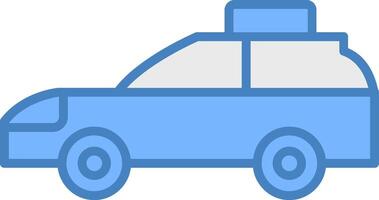 Car Line Filled Blue Icon vector