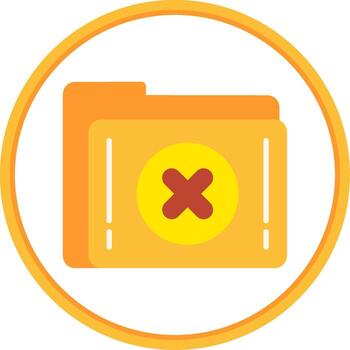 Delete Folder Flat Circle Icon vector