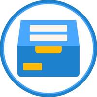 Archive Flat Circle Icon vector
