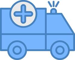 Ambulance Line Filled Blue Icon vector