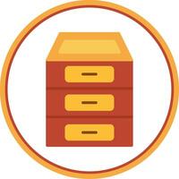 Filing Cabinet Flat Circle Icon vector