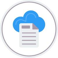 Cloud Data Flat Circle Icon vector