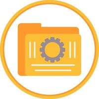 Folder Management Flat Circle Icon vector