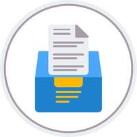 Document File Flat Circle Icon vector