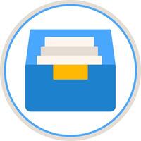 Archive Flat Circle Icon vector