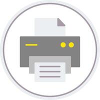 Printer Flat Circle Icon vector