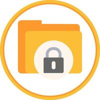 Secure Folder Flat Circle Icon vector