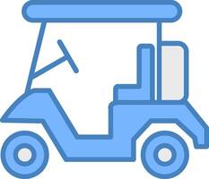 Golf Caddy Line Filled Blue Icon vector