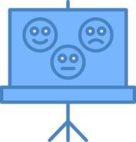 emocional línea lleno azul icono vector