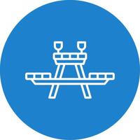 Picnic Table Multi Color Circle Icon vector